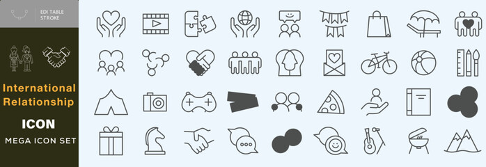  Handdrawn international relationship icon set © SkArman