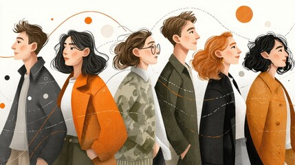 Stylized roadmap with employee avatars moving through career checkpoints, highlighting organizational growth.
