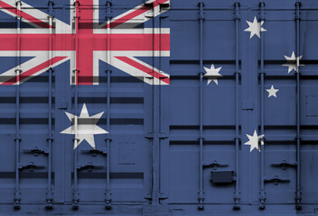 Shipping container with Australian national flag overlay