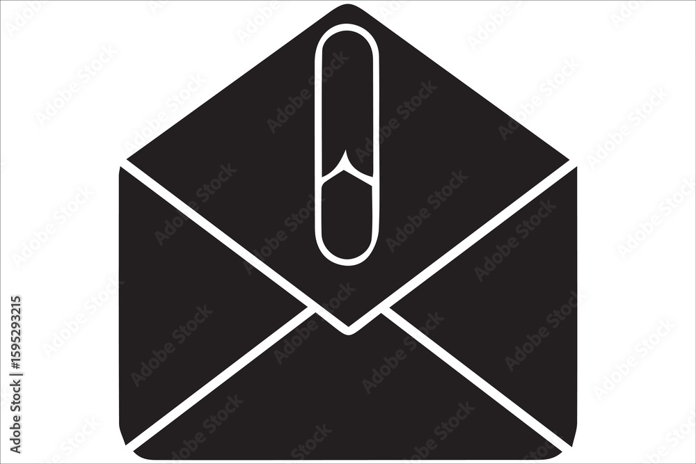Fototapete black envelope icon one new message notification symbol digital communication interface element