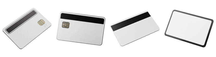 Blank Credit Card Collection on Transparent Background for Design Use