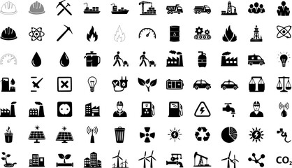 Industrial and energy icon set. EPS version.