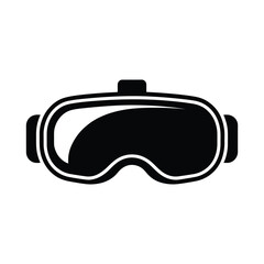 Obraz premium Virtual reality headset silhouette isolated on white background