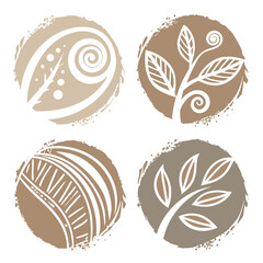 Textured Circles with Natural Motifs nature organic