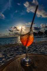 Sunset Cocktail on a Tropical Beach
