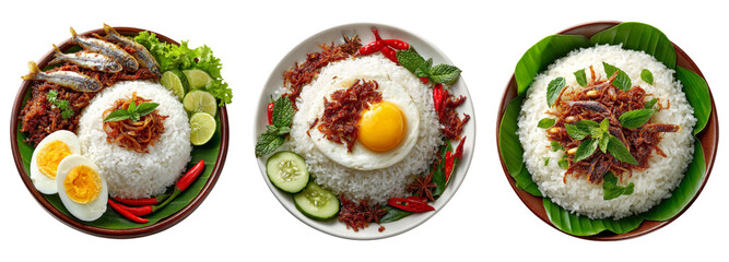 Delightful Rice Dishes on Transparent Background for Food Photography