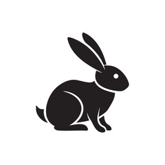 Fototapeta premium Vector illustration of a black rabbit