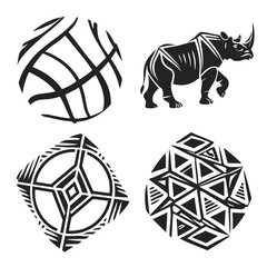 Rhino abstract geometric shapes rhinoceros animal