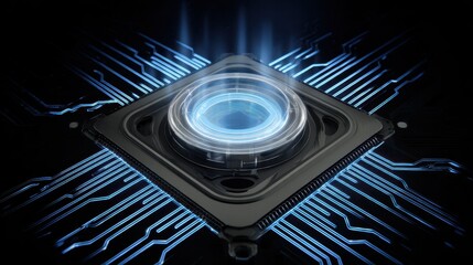 High-Speed CPU with Transparent Cooling Animation