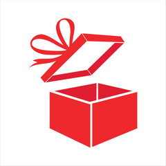 Gift Box Icon with Ribbon, Coins, and Stars – Vector Logo Design