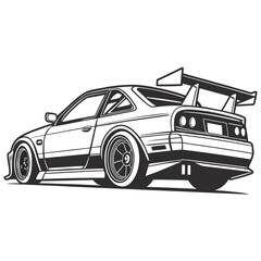 Sleek sports car with rear spoiler racing car automotive