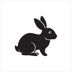Obraz premium vector illustration of a black rabbit