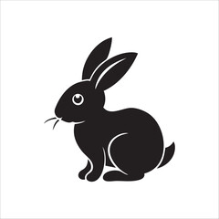 Obraz premium vector illustration of a black rabbit