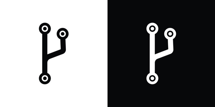 Version control icon in modern thin line and glyph concept.