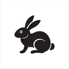 vector illustration of a black rabbit