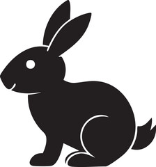 vector illustration of a black rabbit