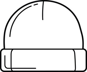 Winter beanie hat, warm headwear, stylish accessory, cold weather gear, fashion illustration, vector design, flat drawing, outdoor clothing,