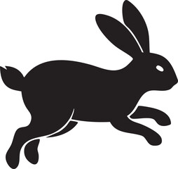 vector illustration of a black rabbit