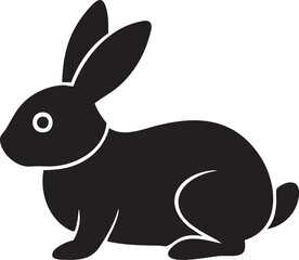 vector illustration of a black rabbit