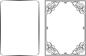 vector frames black on a white background