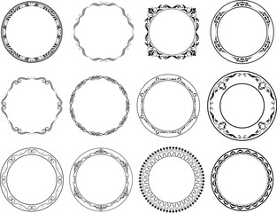 vector frames black on a white background