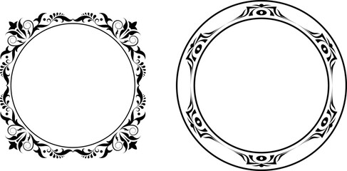 vector frames black on a white background