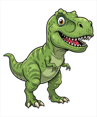 Cute Cartoon Tyrannosaurus Rex Illustration