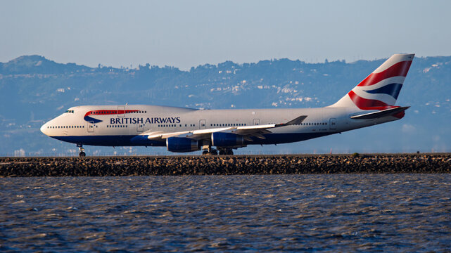 San Francisco Intl. Airport 5-28-2006 Burlingame CA USABritish Airways Boeing 747-400 G-CIVN departure from San Francisco International Airport
