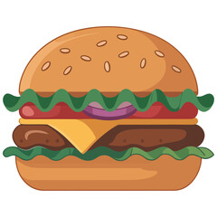 hamburger on white background