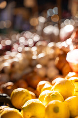 Lemons and onions in sunlight