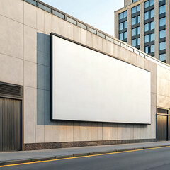 Obraz premium Large blank billboard on modern building exterior mockup