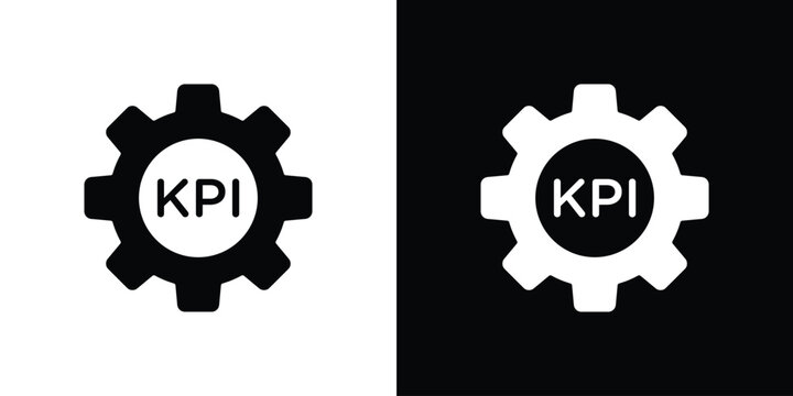 KPI icon in modern thin line and glyph concept.
