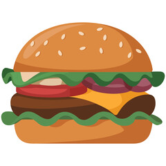hamburger isolated on white