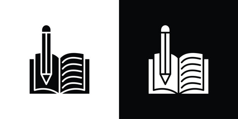 Obraz premium Homework icon in modern thin line and glyph concept.