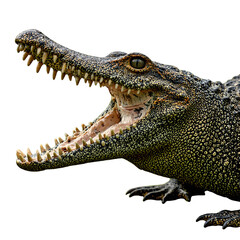 Obraz premium Close up of a menacing American alligator with textured skin formidable jaws and intense eyes exuding ancient strength and stealth