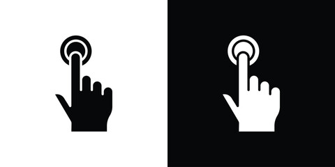 Obraz premium Finger control icon in modern thin line and glyph concept.