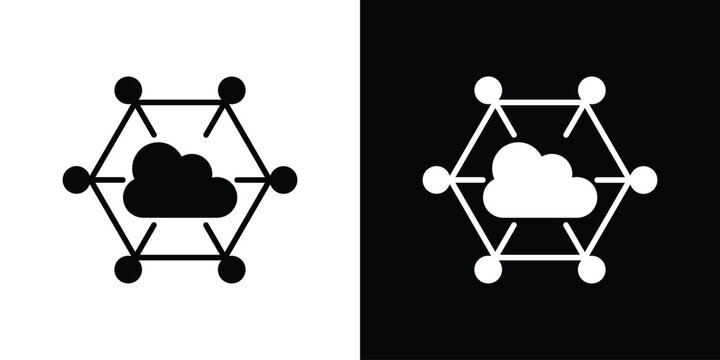 edge computing icon in modern thin line and glyph concept.