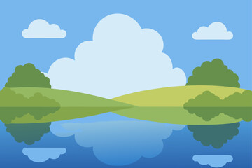 Fototapeta premium landscape with trees and clouds