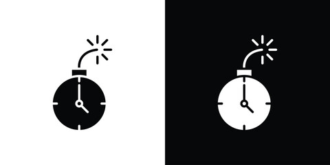 Deadline icon in modern thin line and glyph concept. © Bell