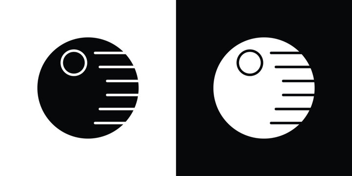 Death star icon in modern thin line and glyph concept.