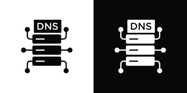 DNS icon in modern thin line and glyph concept.