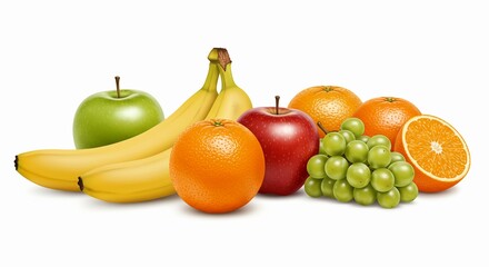 fruits and vegetables isolated