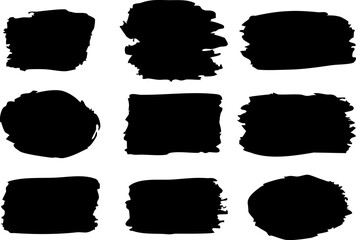 Grunge badge brush, hand drawn black sticker 