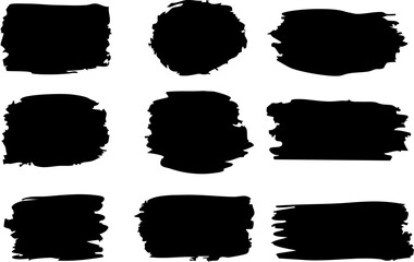 Grunge badge brush, hand drawn black sticker 