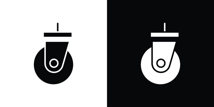 Cart trolley wheel icon in modern thin line and glyph concept.