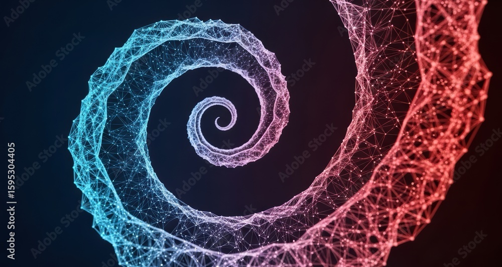 Aufkleber intricate spiral design formed by vividly colored geometric patterns and lines in a digital universe