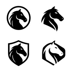 Modern Black Horse Logo Collection Bold Vector Designs for Branding