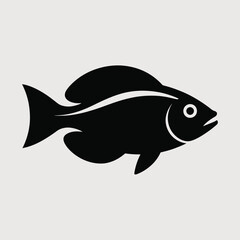 Simple black silhouette of a fish