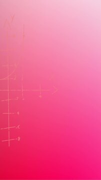 Animation of hand written mathematical formulae over pink background