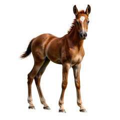 Obraz premium A vibrant portrait capturing the essence of a young wild stallion foal with bright eyes fine baby fur and a curious expression full of promise
